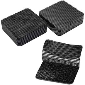 10 PCS Hook and Loop Mounting Strips with Adhesive, 2"×2" Heavy Duty Tape Strip, Multi-Purpose Carpet Rug Fastener Mounting Tape for Power Strip, Car Sun Visor, Floor Mat
