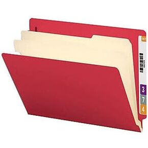 Smead End Tab Classification Folder, Letter, Straight, 2 Dividers, Green, 10 per Box (26837)