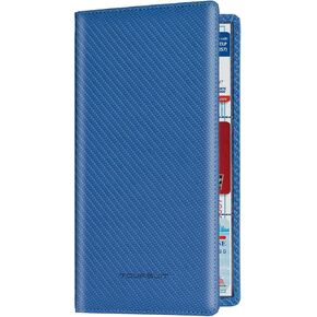 TOURSUIT Car Registration and Insurance Card Holder, Vehicle License Document Glove Box Compartment Organizer, Essential Car Wallet Case for Driver Auto Owners (Carbon Blue)