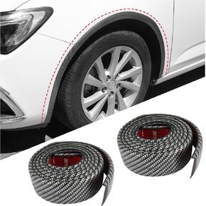 2PCS Car Trim Protector with Strong Adhesive,Carbon Fiber Flares Sticker for Wheel Eyebrow Protection & Car Decorations,Universal Flares for Most Car Door Trunk Hood