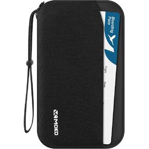 MoKo Passport Holder Family, RFID Passport Wallet for Men and Women, Travel Passport Holder with Multiple Compartments