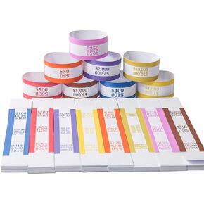 NUCOUN Currency Band Bundles,Self-Adhesive,Money Bands for Cash,Bills Currency Straps,Organizer Dollar,$200 Green Pack of 150 in Kuwait