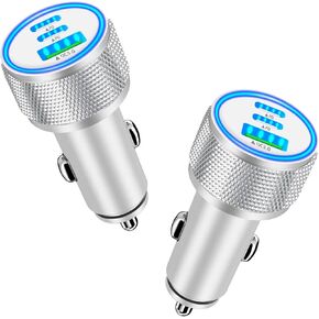 Car Charger Fast Charge, 3Pack 4.8A Dual Port Power Rapid Charger Aluminum Alloy Cigarette Lighter USB Car Charger Adapter for iPhone 15 14 13 12 11 Pro Max,Samsung Galaxy S23 S22 Note, Android, iPad