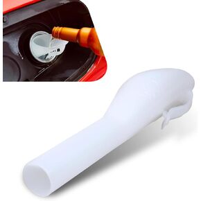 2 PCS Car Fueling Funnel, Portable Fuel System Leak-proof Easy-to-operate Fuel Tank Funnel Tube without Cap, Replacement OEM No. 8U5A-17B068-EB 1782177 1833948 2050651, for Ford (White)