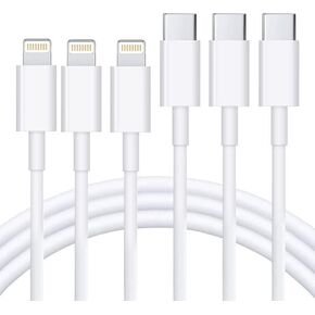RCTech USB C to Lightning Cable 3Pack 3FT [MFi Certified] iPhone Fast Charger Cable USB-C Power Delivery Charging Cord for iPhone 13/12/12 PRO Max/12 Mini/11/11PRO/XS/Max/XR/X/8/8Plus/iPad, White