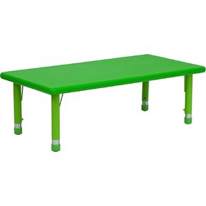 Flash Furniture Wren 24"W x 48"L Rectangular Natural Plastic Height Adjustable Activity Table