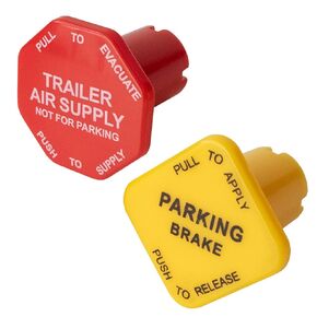 Parking Brake & Trailer Air Supply Mv-3 Knob Yellow & Red Fit for Peterbilt Kenworth Volvo Western Star Truck Air Brake Knobs for Semi Trucks 298818 298818N 298817 298817N