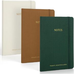 Beautiful College Ruled Hardcover Journals - Cute Set of 3 College Ruled Subject Notebook 8x5.7" For Men Women Boys Girls - Perfect Lined Writing Journal Notebooks for Work, Learning, Journaling