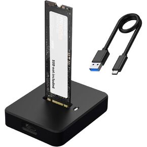 M.2 to USB-C NVMe Docking Station, HLETNG NVMe SSD to USB Adapter External M2 SSD Enclosure Adapter for PCIe NVMe & M.2 SATA SSD Reader
