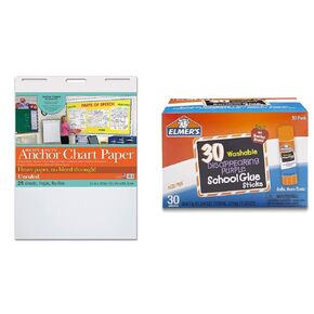 Pacon PAC3371 Heavy Duty Anchor Chart Paper, Unruled, White, 24" Width, 32" Length, 25 Sheets