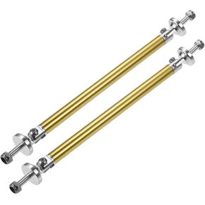 ACROPIX Universal 6"-6.8" Adjustable Aluminum Alloy 150mm Front Bumper Lip Splitter Diffuser Strut Rod Tie Bars Splitter Support Rods Gold Tone - Pack of 2