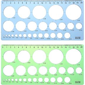 2 Pieces Circle Stencil, Circle Template for Drawing, Plastic Round Drawing Templates, Circle Ruler Drawing Templates for Office and School