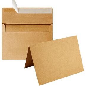 Wishop 50 Pack Self-Adhesive Envelopes with Fold Cards for Wedding Invitations, Greeting Cards, Baby Shower, Letter Mailing (Colorful, 5x7)