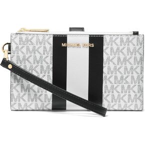 حقيبة يد نسائية من مايكل كورس بسحاب مزدوج، لون أبيض/أسود in Kuwait