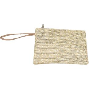 Verdusa Women's Straw Clutch Purses Summer Beach Bags Woven Wristlet Handbags