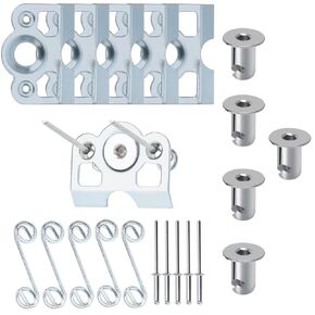 TDZ 10 Pack 1/4 Turn Quick Release Steel Dzus Button with Springs and Tab Plates Free Rivets, Chrome
