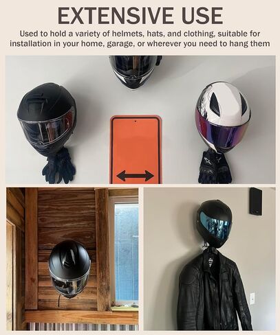 Motorcycle Helmet Holder,Car Accessories Helmet Holder Wall Mount,Motorcycle Helmet Rack Wall Mount,180 Degree Rotation Helmet Hanger with 2 Hook,Helmet Rack for Motorcycle Bike Rugby Helmet in Saudi Arabia