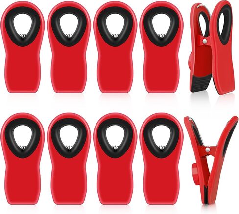 Grtard 10 Pack Chip Clips Bag Clips Food Clips, Bag Clips for Food, Magnetic Chip Clips for Food Packages, Magnet Clips Bag Clip Magnetic Chip Clips for Fridge, Home, Office (Red) in Saudi Arabia