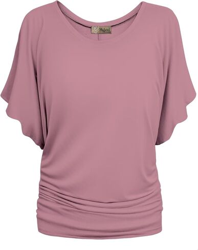 Hybrid & Company Womens Super Comfy Boat Neck Dolman Top Shirt in Kuwait