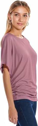Hybrid & Company Womens Super Comfy Boat Neck Dolman Top Shirt in Kuwait