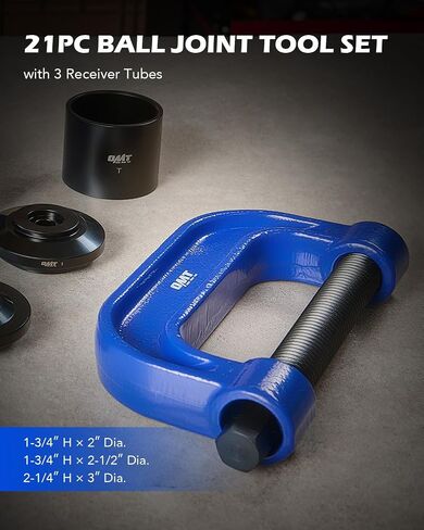 Orion Motor Tech Ball Joint Press Kit, 21pc Master Ball Joint Removal Tool, Upper and Lower Ball Joint Remover with C Frame, Heavy Duty Brake Anchor Pin U Joint Ball Joint Press Tool for 2WD 4WD Cars in Saudi Arabia