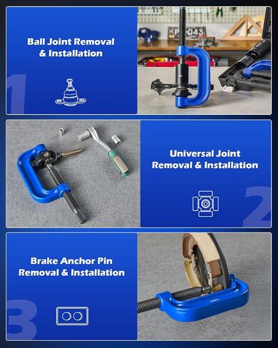 Orion Motor Tech Ball Joint Press Kit, 21pc Master Ball Joint Removal Tool, Upper and Lower Ball Joint Remover with C Frame, Heavy Duty Brake Anchor Pin U Joint Ball Joint Press Tool for 2WD 4WD Cars in Saudi Arabia