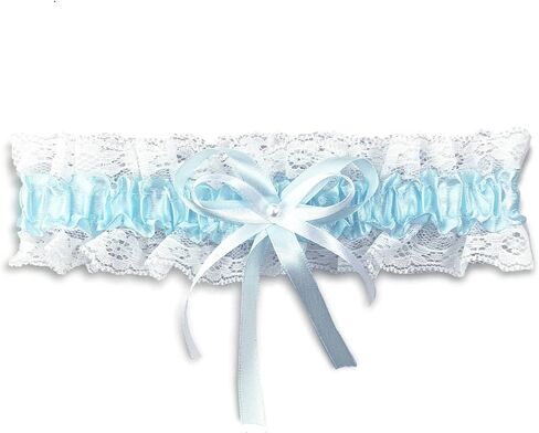 Bridal Garter, Lace White and Blue Garter, White Bow and Pearl, Lace Garter, Garter, Wedding Garter, Bride, Wedding Garter in Saudi Arabia