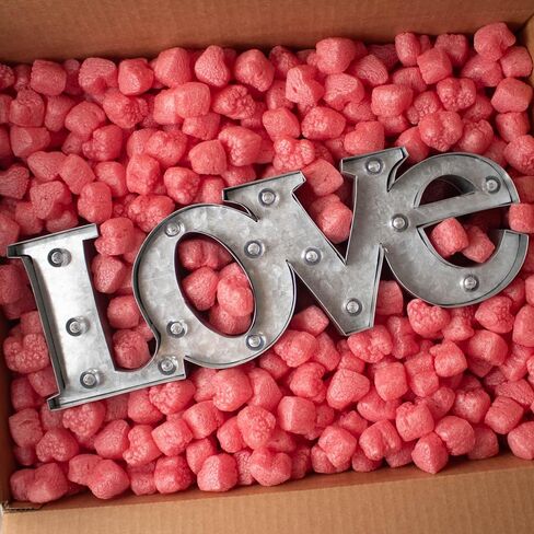 Magicwater Supply - .25 Cu Ft - Red Heart Shaped Recycled Anti Static Packing Peanuts - Compostable & Biodegradable Cushion for Shipping - Dust-Free & Abrasion Resistant - Void Filler in Saudi Arabia