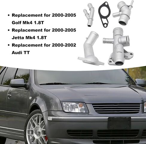 1J0121087E Cast Aluminum Coolant Flange Upgrade Kit Replacement for 2000-2005 VW Golf Mk4 Jetta Mk4, 2000-2002 TT, 06A121121C 06A121133J in Saudi Arabia