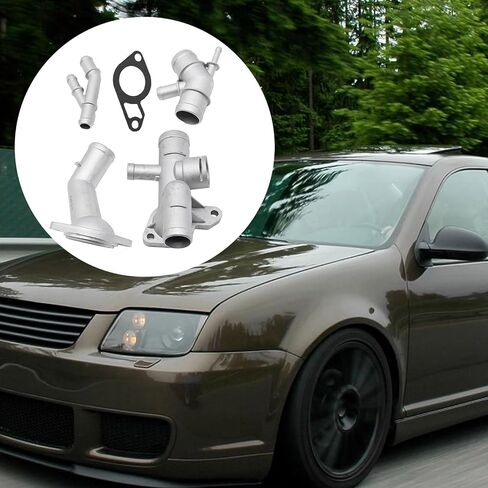 1J0121087E Cast Aluminum Coolant Flange Upgrade Kit Replacement for 2000-2005 VW Golf Mk4 Jetta Mk4, 2000-2002 TT, 06A121121C 06A121133J in Saudi Arabia