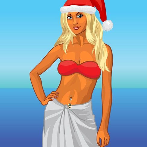 NASAMA 8 Pcs Christmas Dangle Belly Button Rings Navel for Women Curved Barbell Piercing 14G CZ Christmas Themed Piercing Set in Kuwait