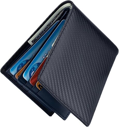 Men's Wallet Bifold Genuine Leather Rfid Blocking with 12 Card Slots Wallet for Men with Cash Slot 2 ID Window in Saudi Arabia