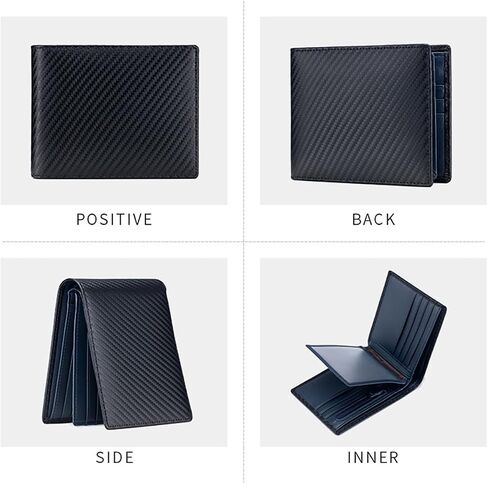 Men's Wallet Bifold Genuine Leather Rfid Blocking with 12 Card Slots Wallet for Men with Cash Slot 2 ID Window in Saudi Arabia