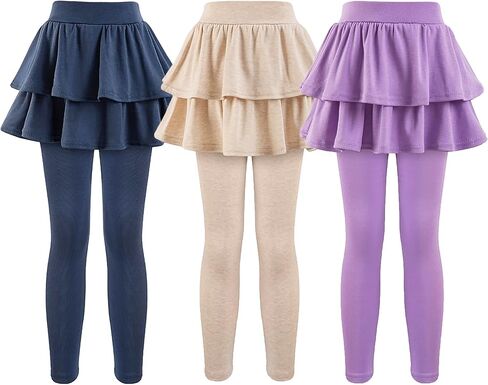 GUOGUOWU Girls School Uniform Pants Leggings with Skirts Stretch Warm Jegging 4-12 Years in Saudi Arabia