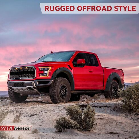 YITAMOTOR Fender Flares Fits 2018-2020 Ford F-150(Excludes Trucks with Technology Package), Pickup Front Rear Wheels Smooth Pocket Bolt-Riveted Style in Saudi Arabia
