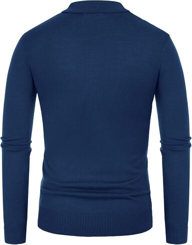 PJ PAUL JONES Mens Vintage Striped Knit Polo Shirt Long Sleeve Button Down Cardigan Sweater in Kuwait