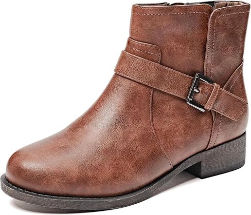 Veittes Women's Ankle Boots, Soft Design Chunky Heel Fashion Short Slip On Zipper Shoes. in Kuwait
