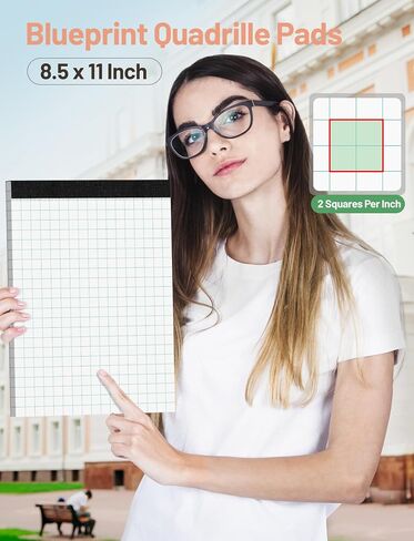 10 Pack Graph Paper Pad 8.5 x 11 Quadrille Pad 5x5 Blue Quad Rule Grid Notebook Paper 1/5 White Graph Paper 8-1/2 x 11 Grid Paper Pad 8.5 x 11 Square Engineering Paper Pads for Office - 50 Sheets/Pad in Saudi Arabia