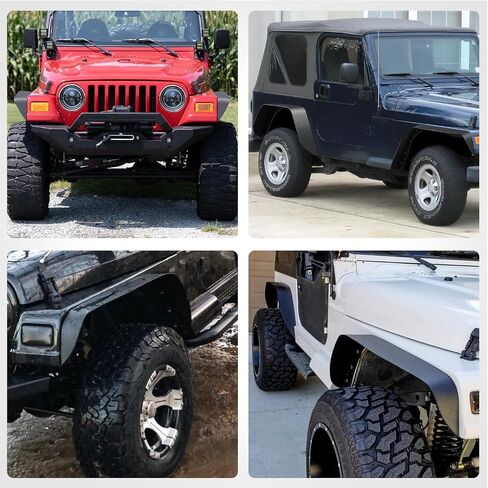Nilight Off-Road Fender Flares Kit Compatible with 1997-2006 Wrangler TJ & LJ Heavy-Duty Solid Steel Black Textured Front Rear Flat 4 PCS in Saudi Arabia