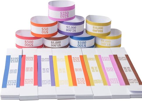 NUCOUN Currency Band Bundles,Self-Adhesive,Money Bands for Cash,Bills Currency Straps,Organizer Dollar,$200 Green Pack of 150 in Kuwait