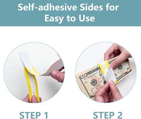 NUCOUN Currency Band Bundles,Self-Adhesive,Money Bands for Cash,Bills Currency Straps,Organizer Dollar,$200 Green Pack of 150 in Kuwait