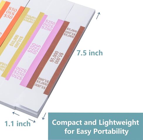 NUCOUN Currency Band Bundles,Self-Adhesive,Money Bands for Cash,Bills Currency Straps,Organizer Dollar,$200 Green Pack of 150 in Kuwait