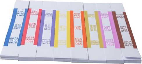 NUCOUN Currency Band Bundles,Self-Adhesive,Money Bands for Cash,Bills Currency Straps,Organizer Dollar,$200 Green Pack of 150 in Kuwait