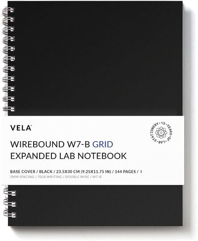 W7-B Expanded Wirebound Lab Notebook, 9.25 x 11.75 in (23.5 x 30 cm), 144 Pages, Double Wire Looped, 70lb Heavyweight Paper (1-Pack, Grid) in Saudi Arabia