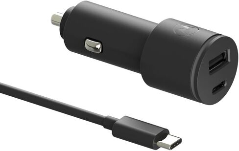Motorola TurboPower Share Car Charger- 45W Dual Port USB-A and USB-C Output with 4.9ft Braided Type C Cable in Saudi Arabia