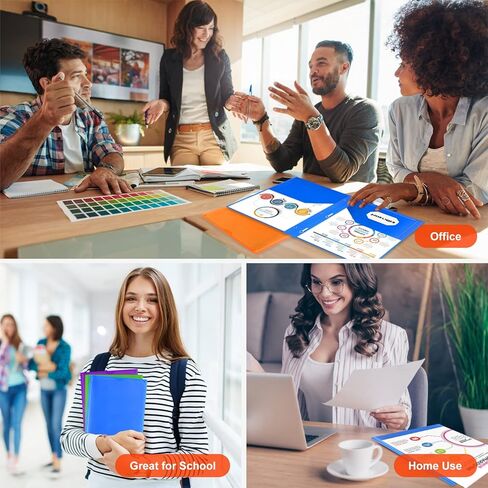 officygnet 18 حزمة مجلدين للجيب مع 3 شوكات، مجلد بلاستيكي شديد التحمل مع جيب أمامي شفاف، مجلدات كبيرة متعددة الألوان للمدرسة والمكتب، مجلدات جيب سحب لأوراق بحجم الحروف in Kuwait