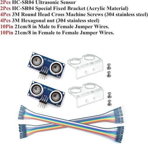 وحدة استشعار WWZMDiB بالموجات فوق الصوتية لـ Arduino UNO R3 Raspberry Pi وما إلى ذلك (3 قطع HC-SR04 مع دعامة تثبيت) in Kuwait
