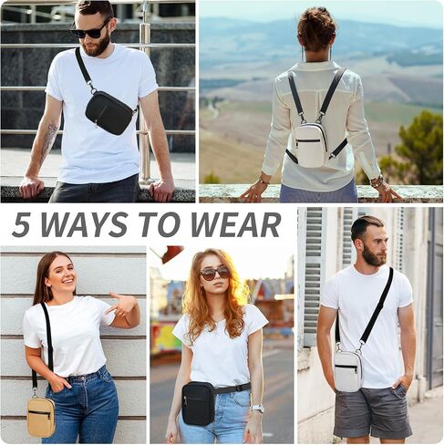 IFSNOW Crossbody Bags for Women Men Trendy, Cross body Bag Women, Sling Bag Multi Position Fanny Pack, Small Belt Bag Crossbody Purse Sling Backpack Travel (Black) in Saudi Arabia