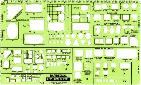 Rapidesign Plumbing Fixtures Plan Template, 1 Each (R26) in Saudi Arabia