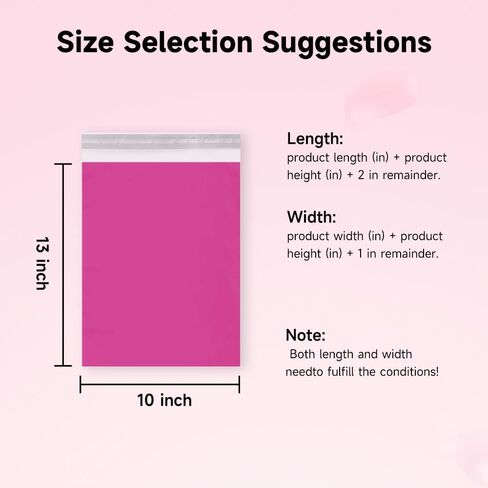 Pink Poly Mailers 14.5X19 100 Pack, Strong Adhesive Shipping Envelopes for Clothing/Shirt, Poly Bags for Small Businesses, Waterproof Mailing for Shipping, Packages Bags in Saudi Arabia